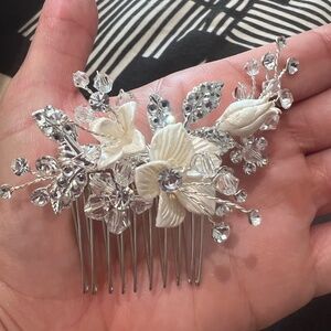 Floral Rhinestone Bridal Hair Piece